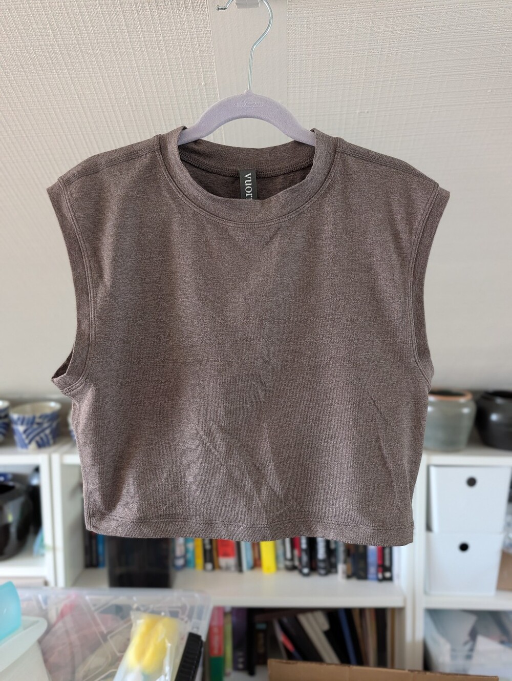 Vuori SL Halo Reina Crop Tank, chia heather, small